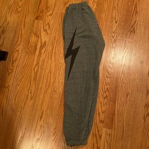 Aviator Nation.  Adult Woman S.  “Bolt Sweatpants”.  Heather Gray. Lightly Worn